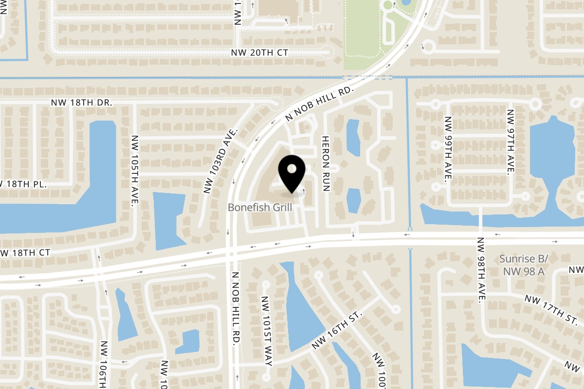 Map showing the location of La Bamba Mexican and Spanish Restaurant La Bamba Plantation on 10169 W Sunrise Blvd in Plantation