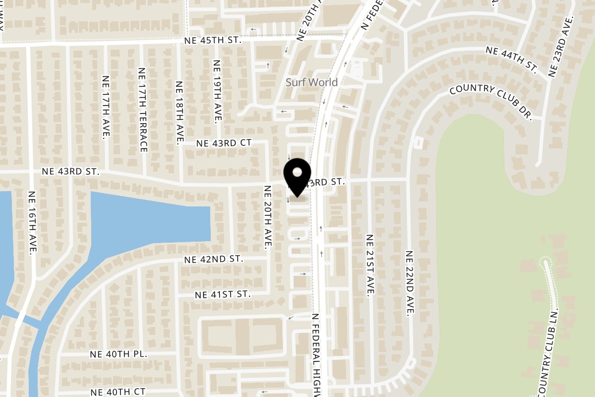 Map showing the location of La Bamba Mexican and Spanish Restaurant La Bamba North Federal Highway on 4245 N Federal Hwy in Fort Lauderdale