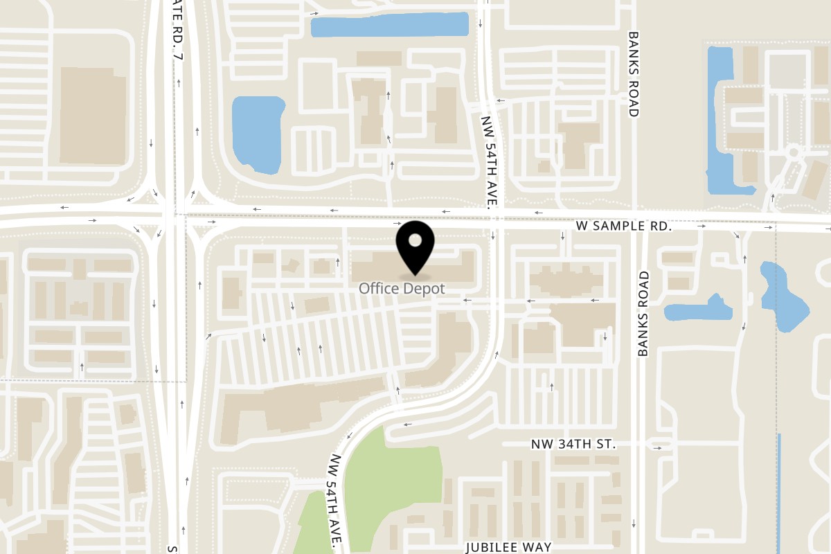 Map showing the location of La Bamba Mexican and Spanish Restaurant La Bamba Margate on 5452 W Sample Rd in Margate