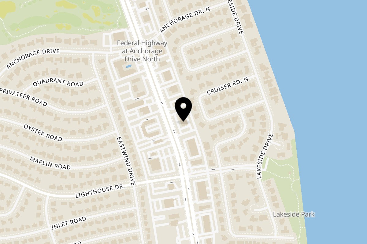 Map showing the location of La Bamba Mexican and Spanish Restaurant La Bamba North Palm Beach on 730 U.S. Rte 1 in North Palm Beach